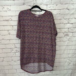 LuLaRoe Multicolor Diamond Pattern Top Size Medium
